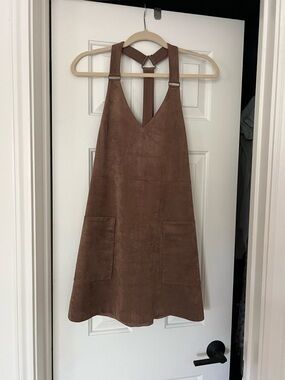 BCBGMaxAzria Taupe Suede Dress